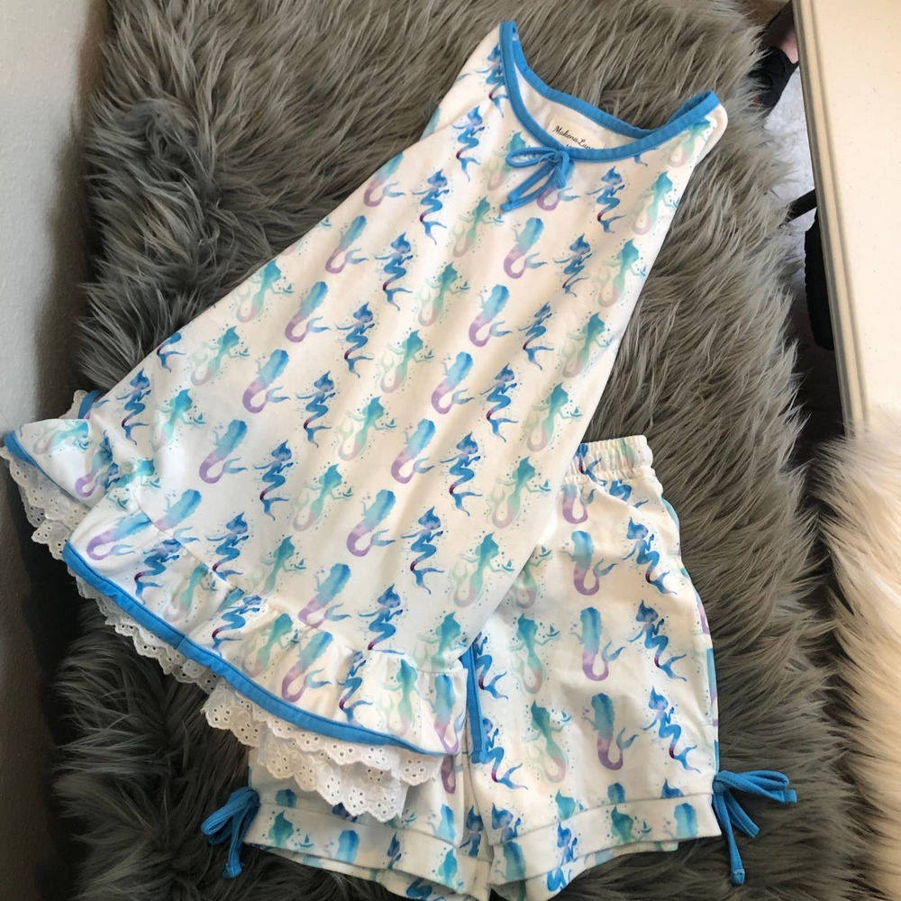new girls makena lane boutique mermaid frilly set size 14
